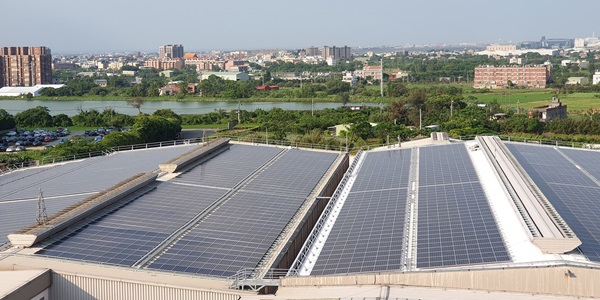 Solar panels on the roof